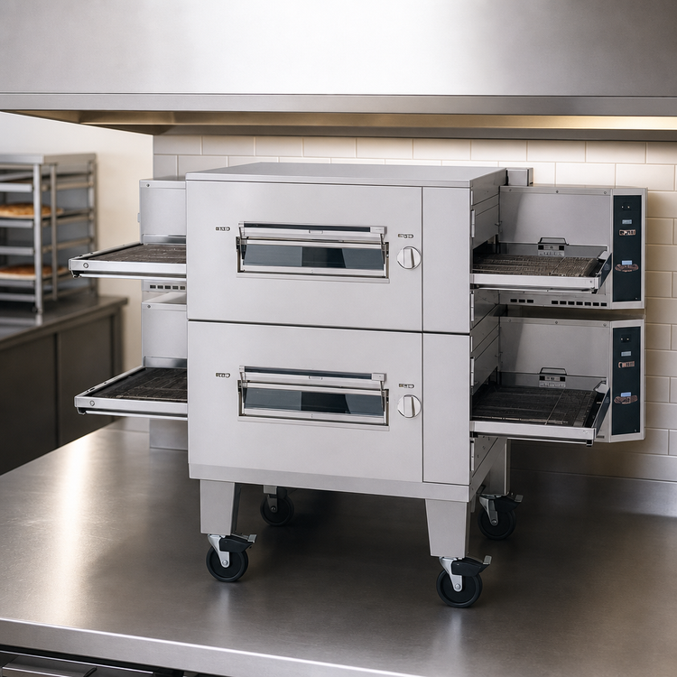 Product image #3 for Lincoln Impinger Low Profile Double-Deck Electric Conveyor Pizza Oven