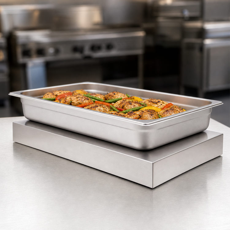 Product image #4 for Omcan USA Countertop Stainless Steel Hot Plate Food Warmer for 1/1 GN Pan