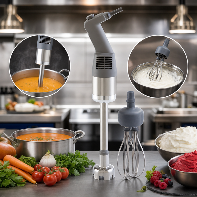 Product image #3 for Robot Coupe Mini Power Mixer Combi Immersion Blender with 10-Inch Shaft, 7-Inch Whisk, 15-Liter Capacity