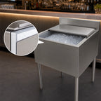 Thumbnail image #4 for BK Resources UB4-21-IB30 Insulated Underbar Ice Bin with Sliding Cover, 30"W x 21"D, 97 lb Capacity, 4" Backsplash