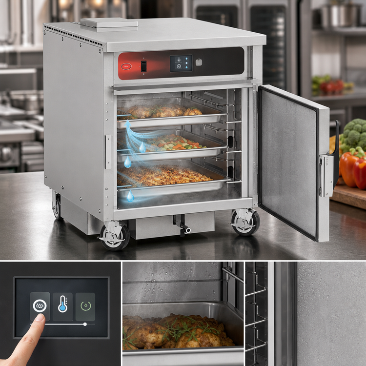Product image #4 for FWE Moisture Controlled Mobile Low-Temp Cook & Hold Cabinet, Touchscreen Controls, 12 Sheet Pan / 24 Hotel Pan Capacity