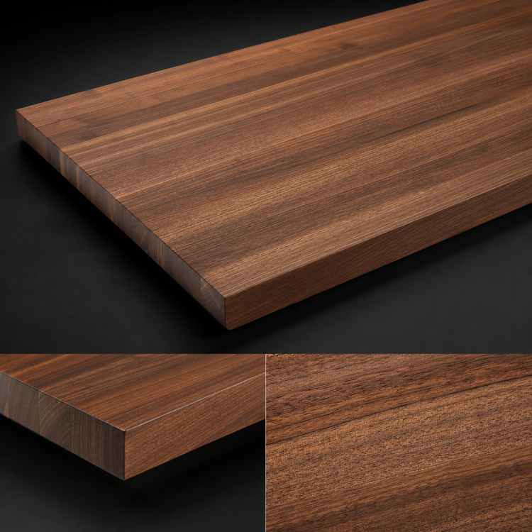 Product image #3 for John Boos Boos Block American Black Walnut Kitchen Countertop, Flat, Varnique Finish, 144 x 48 x 1-3/4 Inch