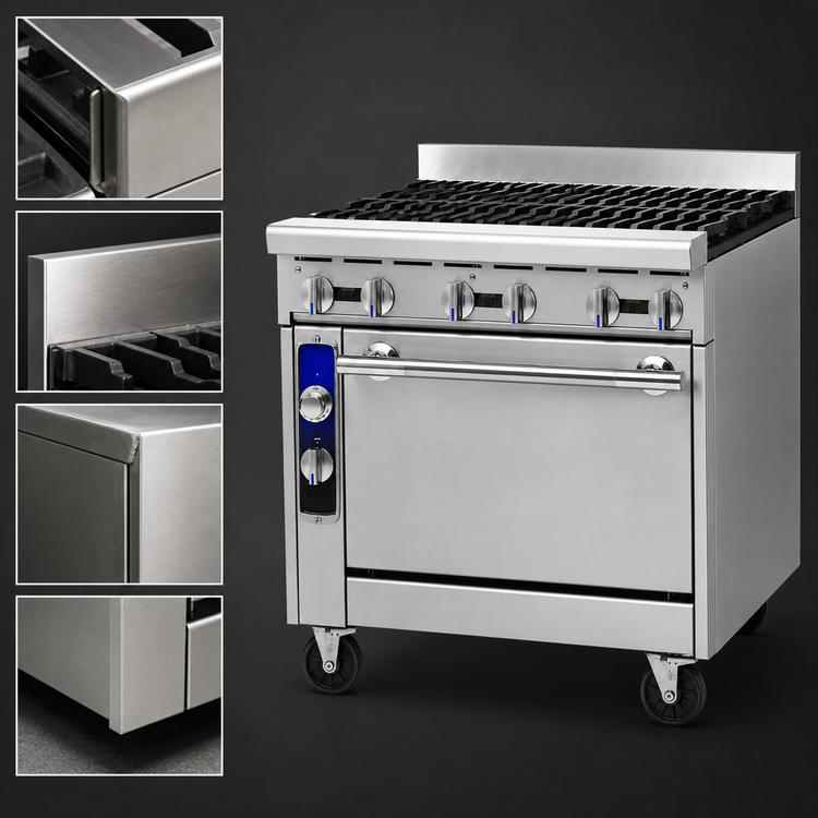 Product image #3 for Spec Series Heavy Duty Modular Gas Range with 6 Open Burners