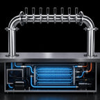 Thumbnail image #3 for Micro Matic USA Biergarten BG-U-8KR U-Shaped Countertop Glycol-Cooled 8-Faucet Draft Beer Tower, Polished Stainless Steel