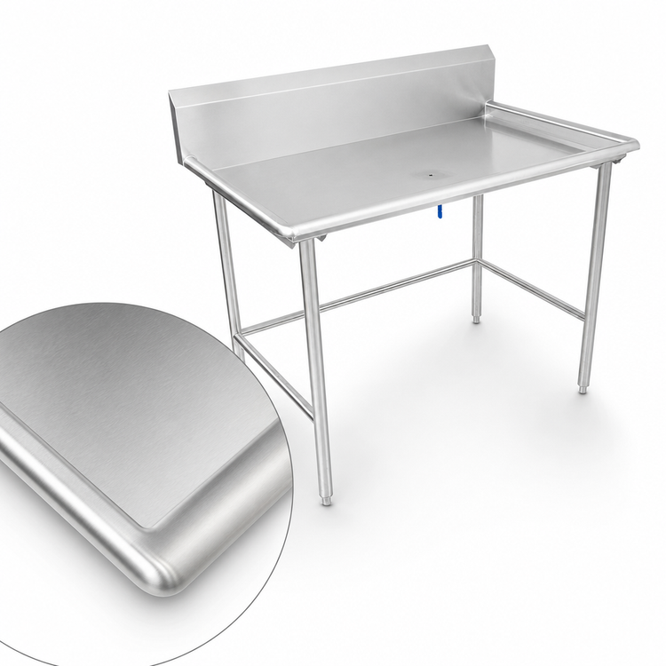 Product image #3 for John Boos 72-7/8" x 30-3/8" Stainless Steel Dish Sorting Table with 10" Backsplash