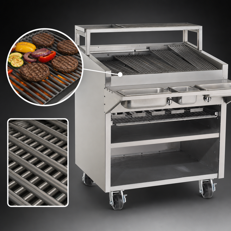 Product image #3 for Bakers Pride Dante Series F-48RS-R 48-Inch Floor Model Gas Radiant Charbroiler with Open Cabinet Base