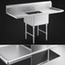 Thumbnail image #3 for Steel Works Stainless Floor Model 1-Compartment Sink with Left and Right Drainboards, 60-Inch