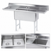 Thumbnail image #3 for Advance Tabco 2-Compartment Fabricated Sink with Left and Right Drainboards, 18