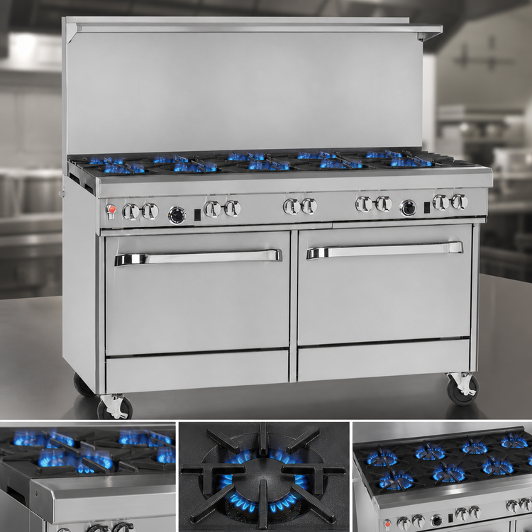 Product image #3 for Southbend Ultimate 60-Inch Gas Restaurant Range with 8 Open Burners, Standard Oven and Cabinet Base