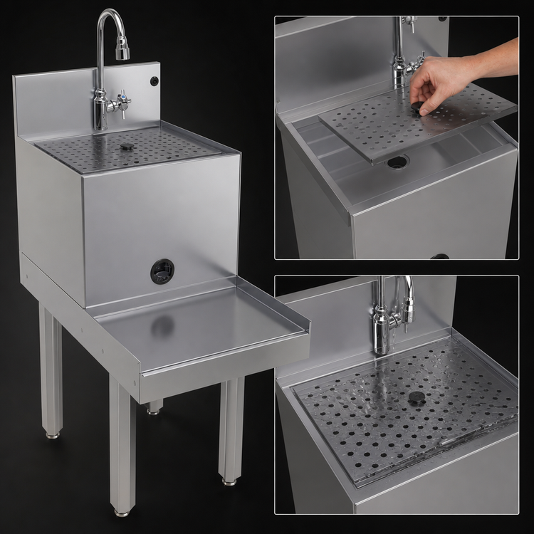 Product image #3 for 14-Inch Wide Freestanding Drainboard Blender Station with Rinser Faucet