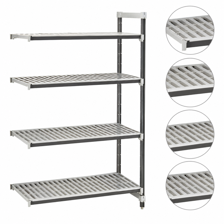 Product image #3 for Camshelving Elements XTRA 21 x 60 x 64 Inch 4-Tier Stationary Add-On Vented Polymer Shelving Unit