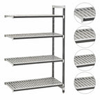 Thumbnail image #3 for Cambro Camshelving® Elements EXA216064V4480 Vented Polymer Shelving Add-On Unit, 4-Tier, 21 x 60 x 64 in, Speckled Gray