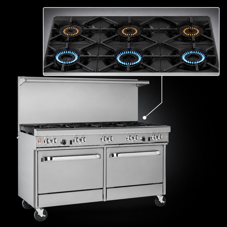 Product image #3 for Southbend Ultimate 60-Inch Gas Restaurant Range with 5 Burners, 24-Inch Griddle, Standard Oven and Cabinet Base