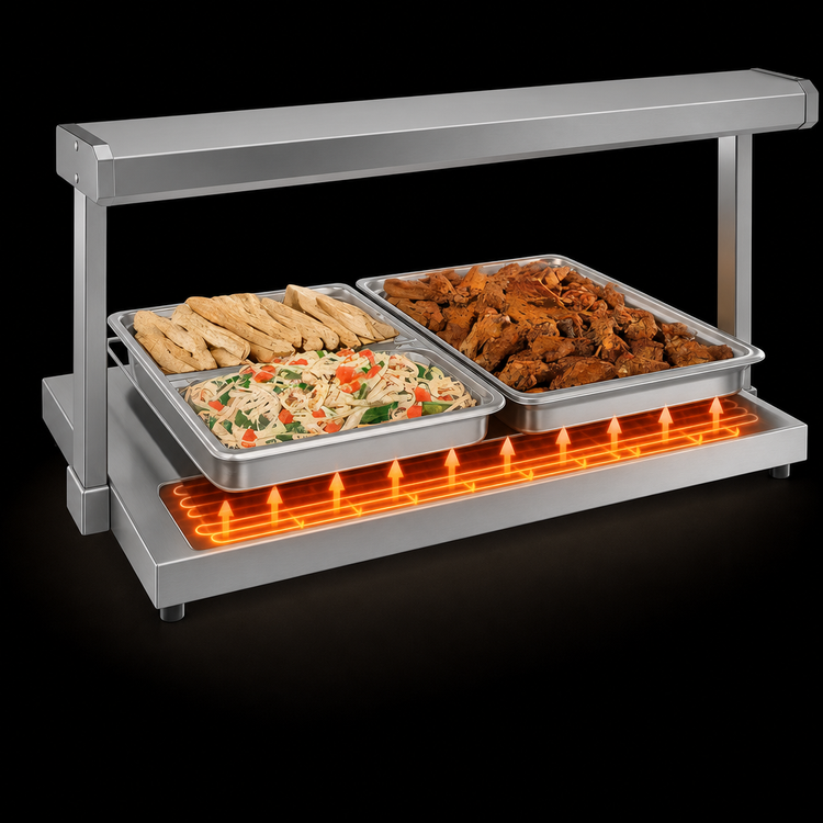Product image #3 for Hatco Glo-Ray Freestanding Heated Shelf, 72-Inch W x 15-1/2-Inch D, Stainless Steel Top