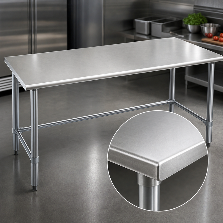 Product image #3 for Eagle Spec-Master 72-Inch x 36-Inch Stainless Steel Top Work Table with Open Base
