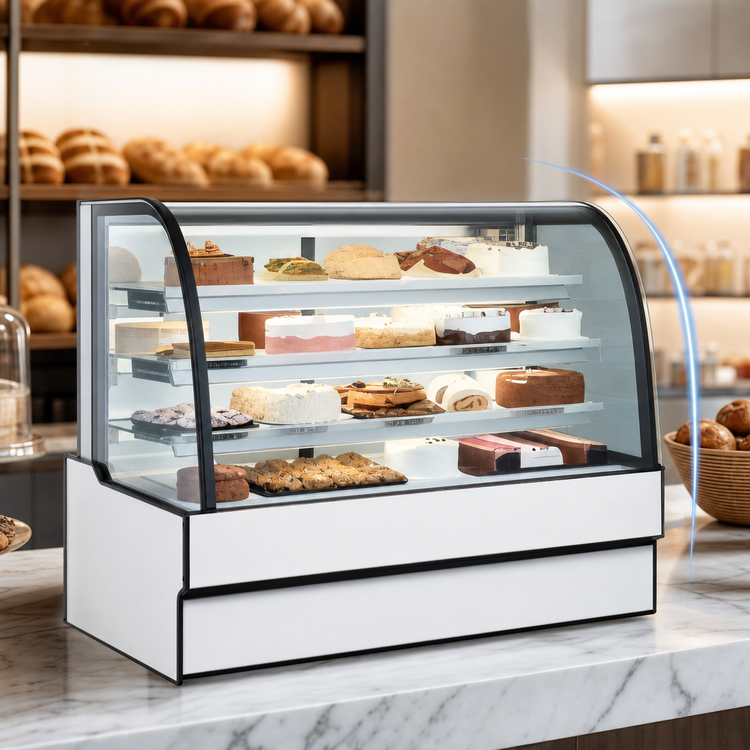 Product image #3 for Federal Industries Curved Glass Full-Service Refrigerated Bakery Display Case, 59.13" W x 48" H, Self-Contained