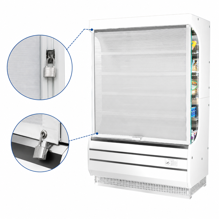 Product image #3 for Turbo Air Locking Fabric Security Cover for TOM-40W-N Open Display Merchandiser