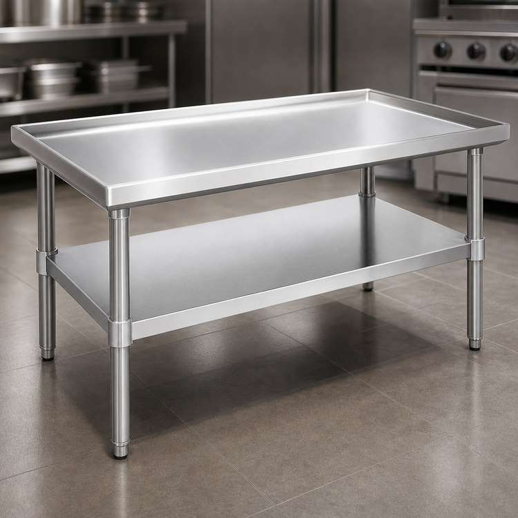Product image #3 for Eagle Group 24-3/8 Inch x 30-3/8 Inch Stainless Steel Top Griddle/Equipment Stand with Adjustable Undershelf