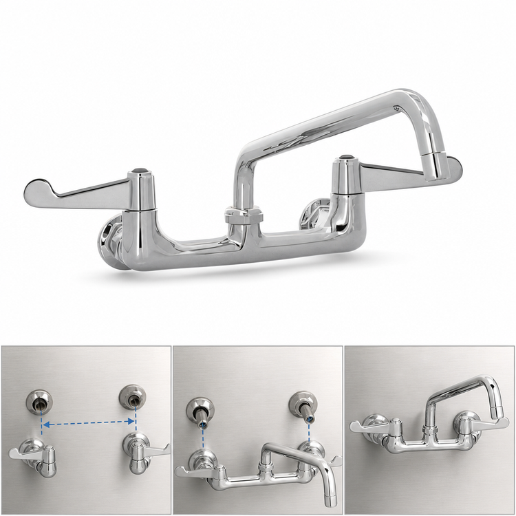 Product image #3 for Equip 8-Inch Wall Mount Mixing Faucet with 12-Inch Swing Nozzle