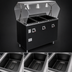 Thumbnail image #3 for Vollrath 2-Series Affordable Portable 3-Well Mobile Hot Food Station with Buffet Breath Guard, Enclosed Storage Base, Black