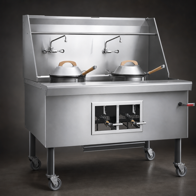 Product image #3 for Imperial ICRA-2 60-Inch Gas Wok Range with 2 Burners, Water-Cooled Top and Built-In Drain