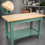 Thumbnail image #4 for John Boos Classic C6025 60 x 25 Inch Wood Top Work Table, 1-1/2 Inch Edge-Grain Northern Hard Rock Maple Top, Painted Open-Leg Base