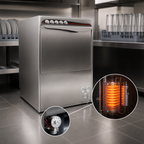 Thumbnail image #4 for CMA Dishmachines UC50E High-Temperature Undercounter Dishwasher/Glasswasher, Stainless Steel, 30 Racks/Hour, Built-In Booster Heater