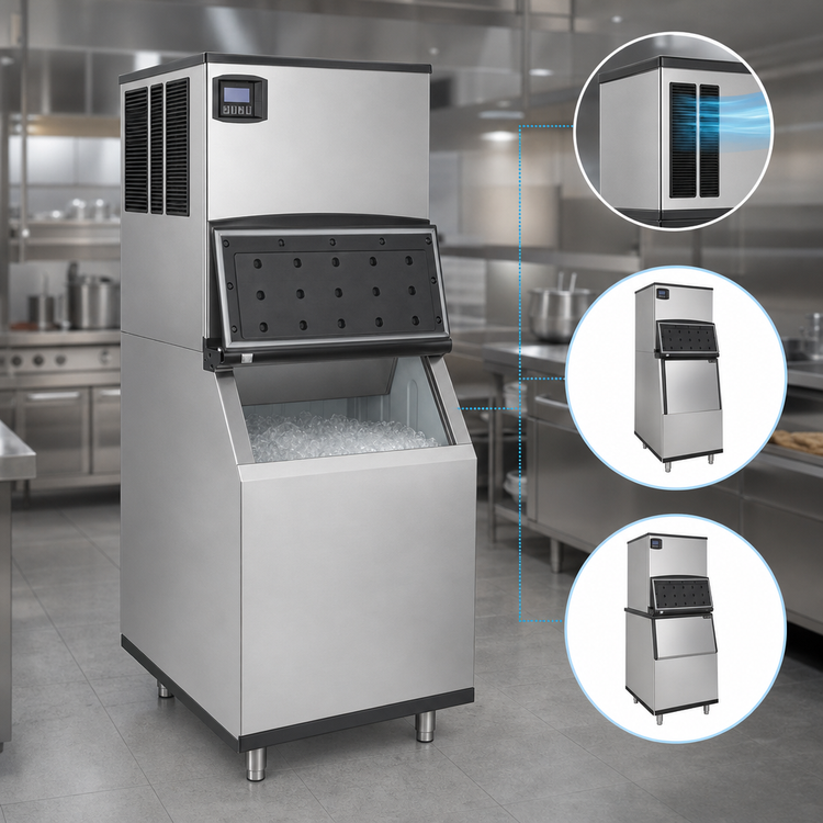 Product image #3 for Maxx Ice Intelligent Series 60-Inch Wide Full Dice Air-Cooled Modular Ice Machine with 580 lb Storage Bin