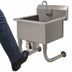 Thumbnail image #3 for Advance Tabco Wall-Mounted One-Station 14-Gauge 304 Stainless Steel Service Sink with Knee Valve and 8-Inch Deep Bowl