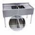 Thumbnail image #3 for BK Resources Two-Compartment Underbar Sink with Dual Drainboards and Faucet, 48 Inch Wide