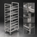 Thumbnail image #3 for Channel Manufacturing 445S6 End-Load Stainless Steel Cafeteria Tray Rack, 36-Tray, 15 x 20 Trays, 3-Inch Spacing, 64-Inch High