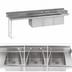 Thumbnail image #3 for Advance Tabco 143-Inch Left Drainboard 3-Compartment Sink Dishtable with 24 x 24 x 14 Bowls