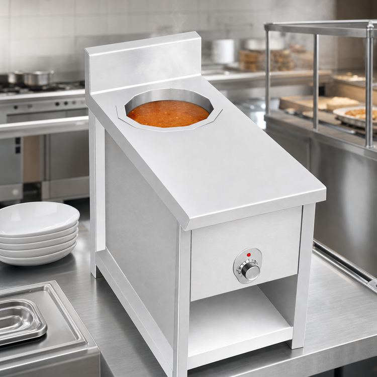 Product image #3 for La Rosa Refrigeration Open Cabinet Base Soup Warmer Utility Stand with 11 Qt Warmer, 16 Inch Wide