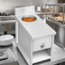 Thumbnail image #3 for La Rosa Refrigeration Open Cabinet Base Soup Warmer Utility Stand with 11 Qt Warmer, 16 Inch Wide