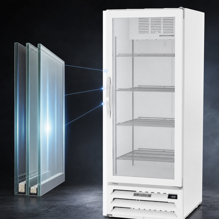 Product image #3 for Beverage Air MarketMax 1-Section Reach-In Glass Door Freezer Merchandiser, 11.9 Cu. Ft., White, Bottom-Mount, 115V