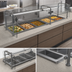 Thumbnail image #3 for Hatco Drop-In Modular/Ganged Hot Well Bundle with Sneeze Guard and Heat Lamp, 4 Full-Size Pan Capacity