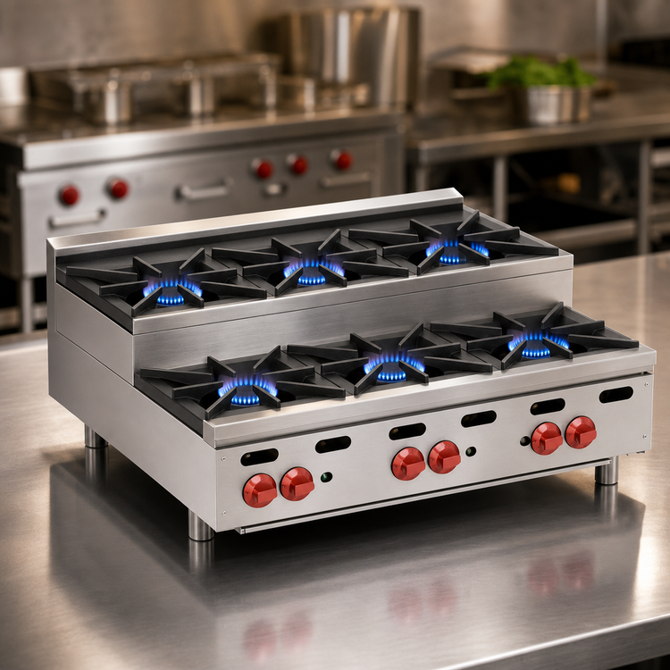 Product image #3 for Wolf Achiever 36-Inch Gas Countertop Hot Plate, 6 Burners, 180,000 BTU
