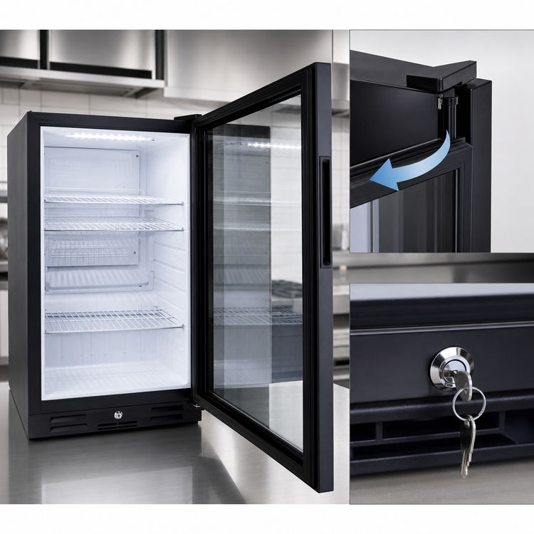 Product image #3 for Atosa Countertop Glass Door Refrigerator Merchandiser, One-Section, 2.4 Cu. Ft., Black, 115V