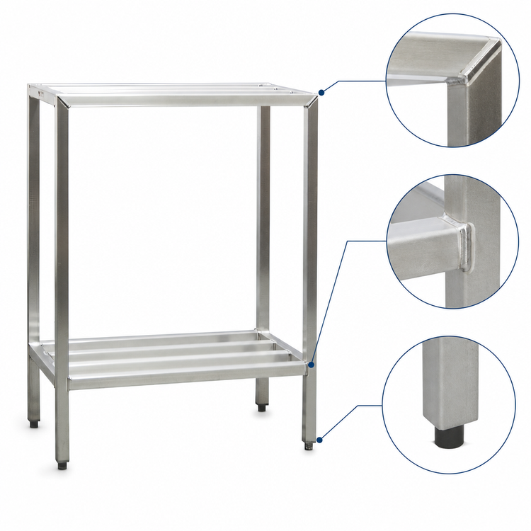 Product image #3 for New Age H.D. Series Two-Shelf Heavy-Duty Aluminum Shelving Unit, 48W x 20D x 48H