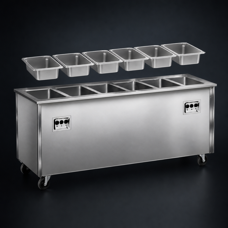 Product image #3 for Vollrath 4-Series Signature Server 6-Well Hot Food Serving Counter with Enclosed Base and Stainless Steel Top, 88 Inch x 28 Inch, 34-Inch High