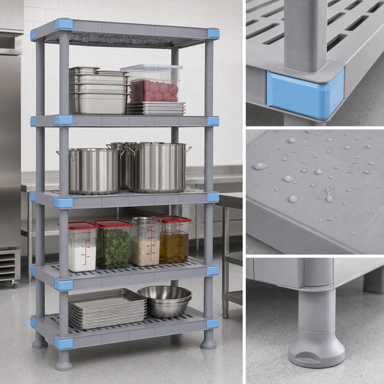 Product image #3 for Quantum Millenia 36 Inch W x 21 Inch D x 86 Inch H Gray Polymer Shelving Starter Unit