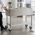 Thumbnail image #3 for Eagle Group Portable 3-Pan Ice-Cooled Mobile Serving Counter with Open Base, Stainless Steel Legs, and Undershelf