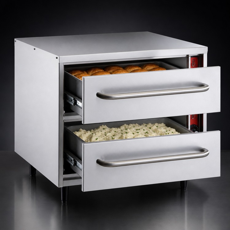 Product image #3 for Freestanding Double-Drawer Warming Drawer, Stainless Steel