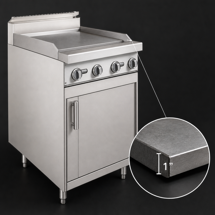 Product image #3 for Jade Range Bistro JBR-24G 24" Gas Restaurant Range with 1" Griddle and Cabinet Base