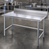 Thumbnail image #3 for Advance Tabco 108-Inch x 36-Inch 14-Gauge 304 Stainless Steel Work Table with 5-Inch Backsplash and Galvanized Open Base