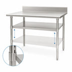 Thumbnail image #3 for Eagle Group 3036SADJUS-18/4 Adjustable 18-Gauge 430 Stainless Steel Work Table Undershelf, 36"W x 30"D, for Uni-Lok Hat Channel Frames