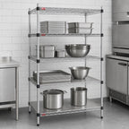 Thumbnail image #3 for Eagle Group Quad-Adjust F2QA2-74-2436S 4-Tier Wire Shelving Starter Unit, 36"W x 24"D x 74"H, Stainless Steel