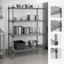 Thumbnail image #3 for Eagle Group Valu-Master Quad-Adjust Stationary 4-Tier Wire Shelving Starter Unit, 60 x 18 x 74 Inches, Pewter Gray Epoxy