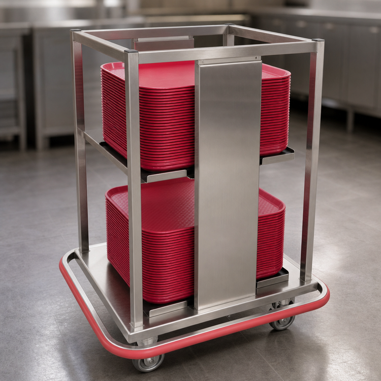 Product image #3 for Carter-Hoffmann Open 2-Stack Mobile Tray Dispenser for 14 x 18 Inch Trays