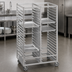 Thumbnail image #3 for Channel Manufacturing Stainless Steel Double Section Cafeteria Tray Rack with 5